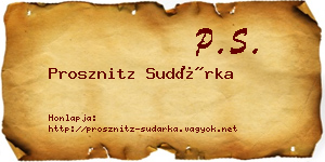 Prosznitz Sudárka névjegykártya